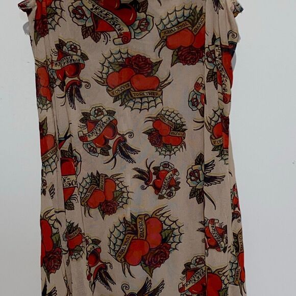 Harley-Davidson Women's Multicolor Sheer Spaghetti Strap Nighty Slip Dress XS - Picture 6 of 10